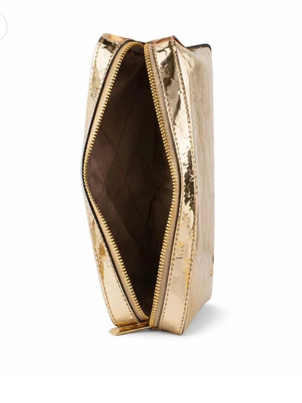 Michael Kors JetSet Crossbody in logo Gold Patent - Picture 3 of 13